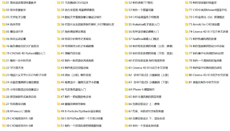 IHDT映速（C4D官方认证培训中心）2008-2016年免费C4D教程合集 夸克
